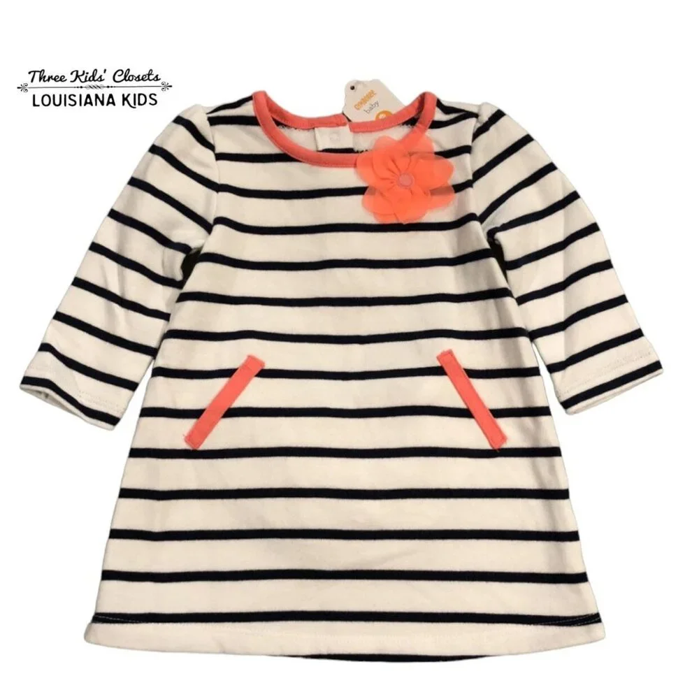 NEW Gymboree 6-12m Neon Flower & Stripes Dress